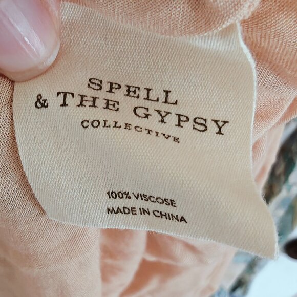 Spell & the Gypsy Free People Amethyst Maxi Boho Gown Turquoise Boho Dress XS - Picture 15 of 16